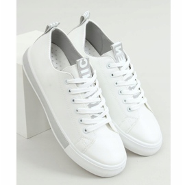 Sneakers da donna bianche e grigie LR2189 WHITE/GREY bianco grigio 1