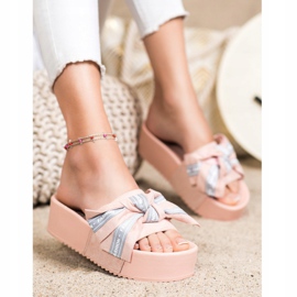 SHELOVET Pantofole Alla Moda Con Fiocco rosa 1