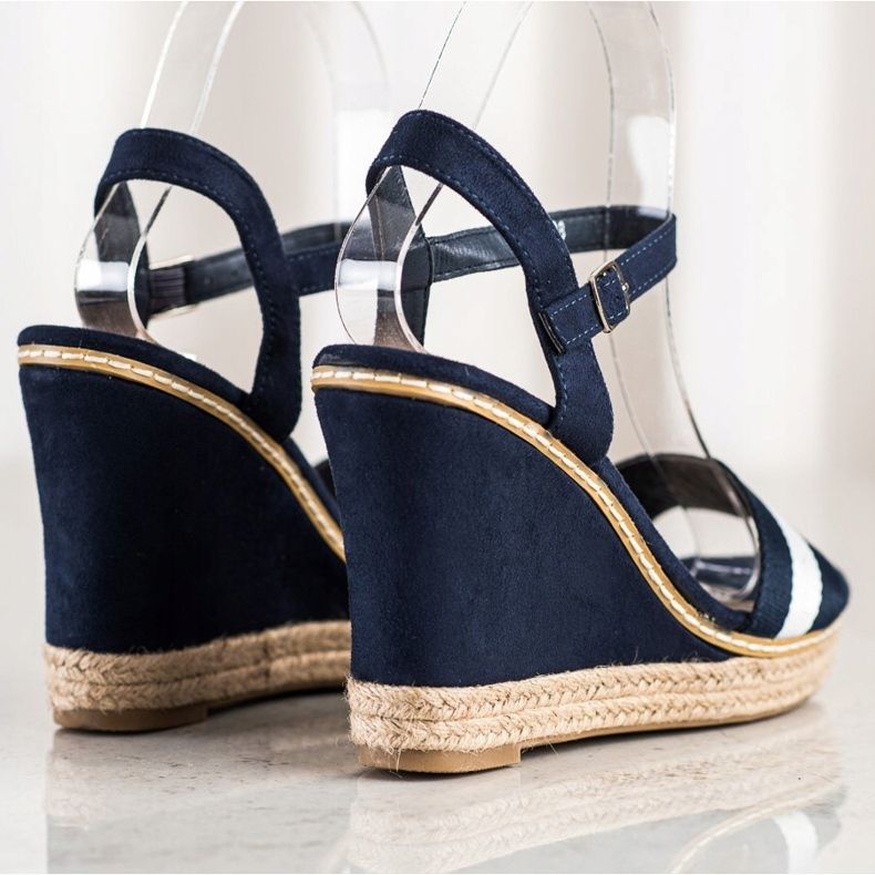Kayla Sandali con tacco alto blu navy blu 1