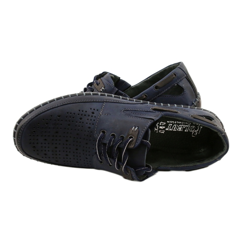 Polbut Scarpe da uomo, mocassini traforati J69L blu navy 6