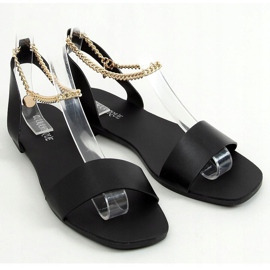 Sandali neri con catena HY23-11 Black nero 1