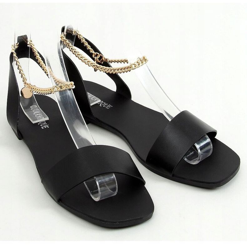 Sandali neri con catena HY23-11 Black nero 1