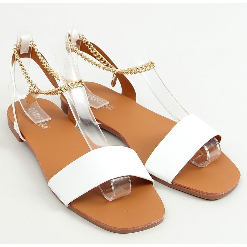 Sandali con catena bianco HY23-11 White 1