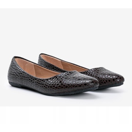 Ballerine in vernice marrone con motivo in pelle di coccodrillo Mozzare 1