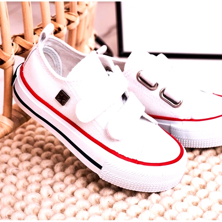 Sneakers Basse Bambini Con Velcro Big Star HH374095 Bianco 4