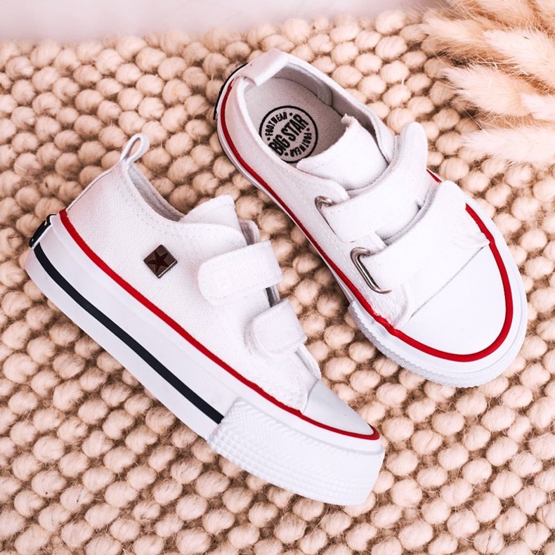 Sneakers Basse Bambini Con Velcro Big Star HH374095 Bianco bianca 6