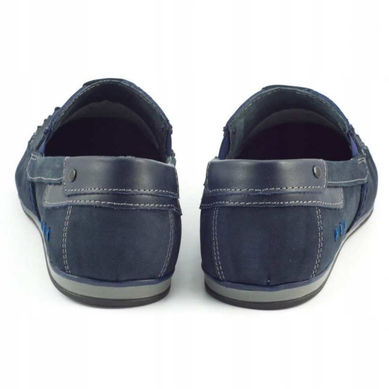 KOMODO Mocassini uomo in pelle 876 blu navy 3