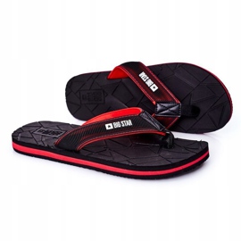 Infradito da uomo nero Big Star HH174820 rosso 1