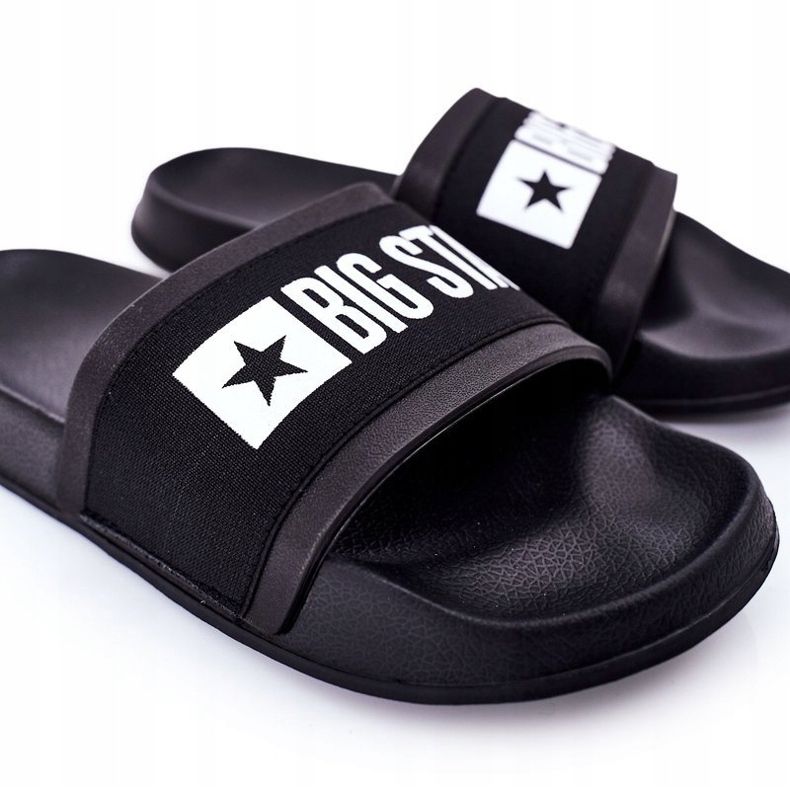 Pantofole nere Big Star HH174831 da uomo nero 1