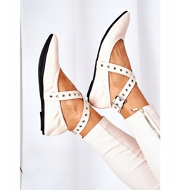 Ballerine pieghevoli in pelle Lu Boo Beige 1