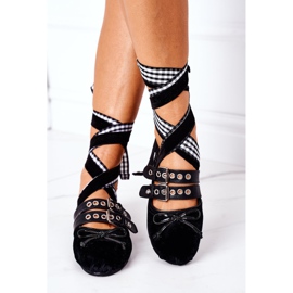 Ballerine nere Lu Boo in velluto annodato nero 1
