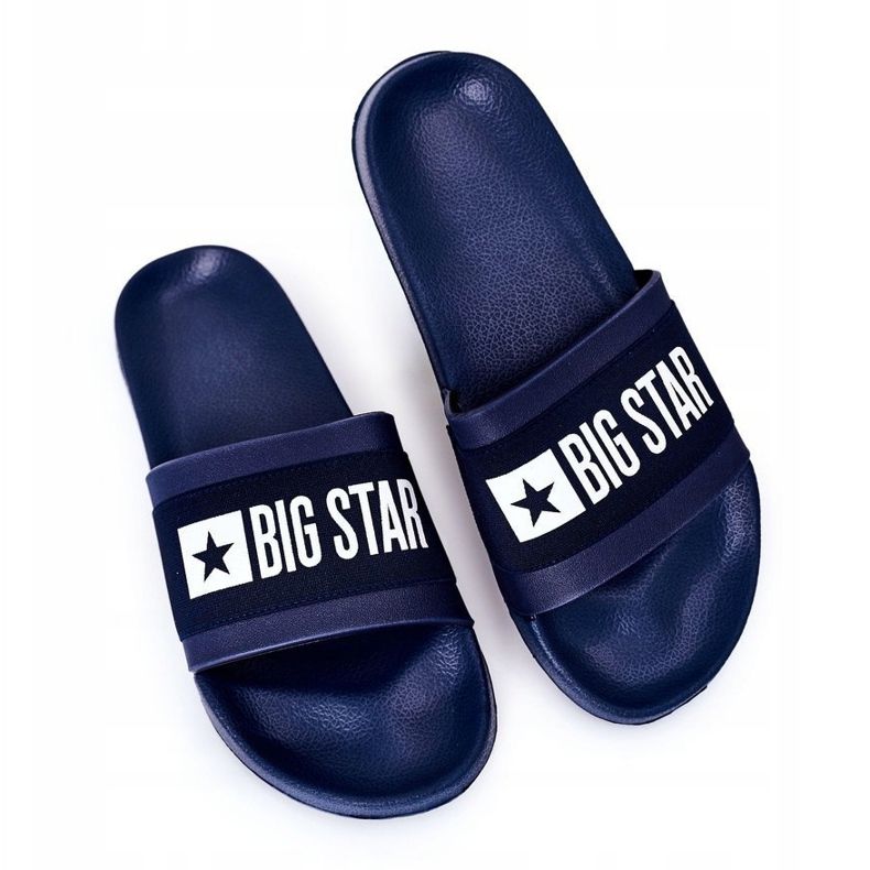 Pantofole da uomo Big Star HH174833 blu navy 2