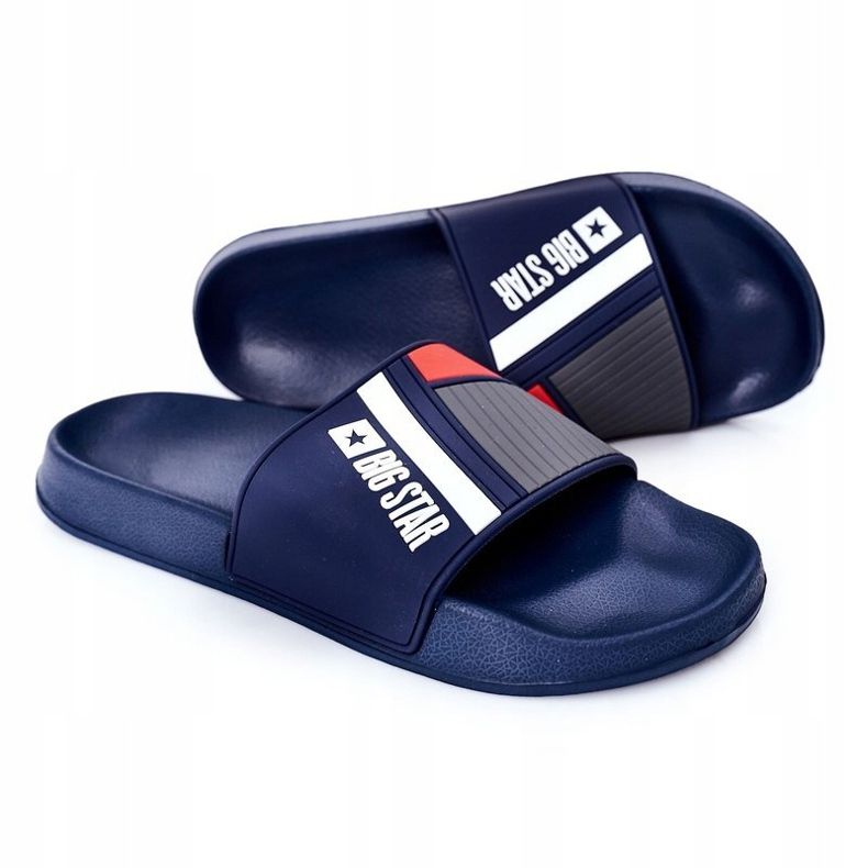 Pantofole da uomo Big Star HH174837 blu navy 2