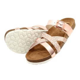 IZZI Oro oro golden metallico a infradito metallico rosa 3