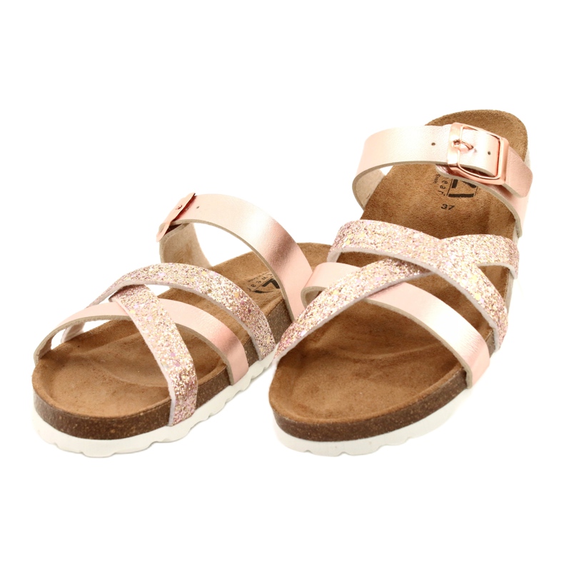 IZZI Oro oro golden metallico a infradito metallico rosa 2