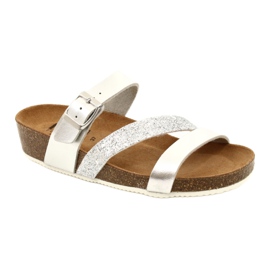 IZZI Inserto in pelle di infradito metallico femminile argento 1