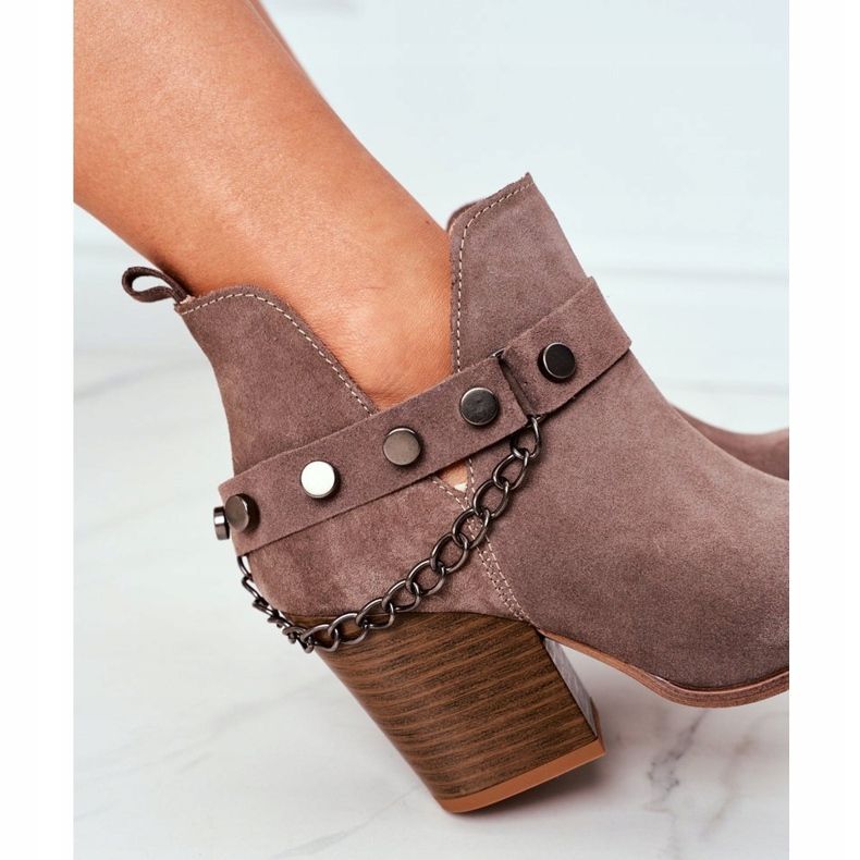 Stivali di velluto su una barra Lewski Shoes 2880 Brown marrone 2