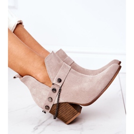 Stivaletti in pelle scamosciata su un bar Lewski Shoes 2880 Cappuccino beige 1
