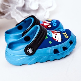 Pantofole in schiuma per bambini Crocs Blu Nero Oscar 1