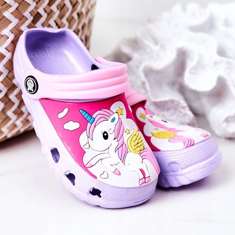 Pantofole in schiuma per bambini Crocs Violet Pink Oscar viola rosa 2