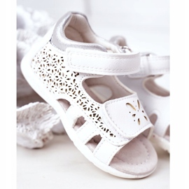 Apawwa Sandali In Pelle Per Bambini Con Velcro Bianco Meera 1