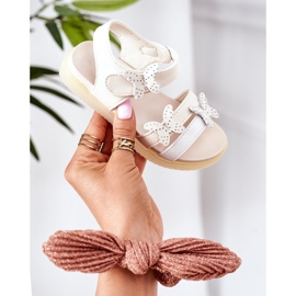Apawwa Sandali Bambini Con Farfalle Bianco Malvika Velcro bianca 2