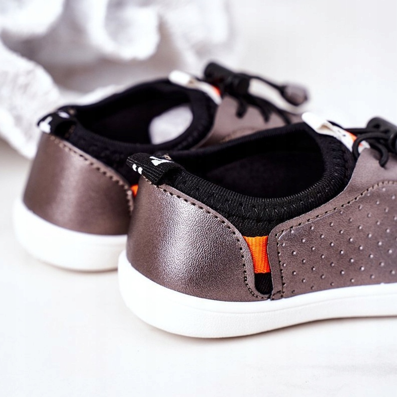 Scarpe da ginnastica per bambini slip-on argento da gioco nero grigio 1