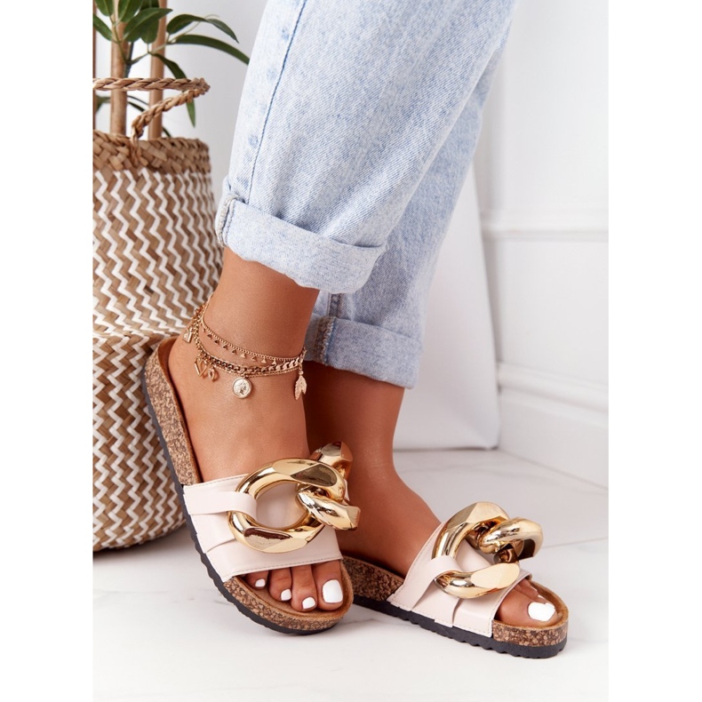 Infradito Beige Con Catena Beige Last Dance 2