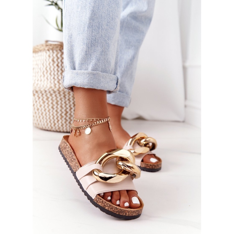 Infradito Beige Con Catena Beige Last Dance 1
