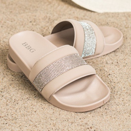 SHELOVET Ciabatte Con Cubic Zirconia beige 2