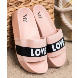 SHELOVET Pantofole sulla piattaforma dell'amore rosa 2
