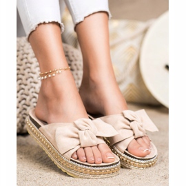 SHELOVET Pantofole Espadrillas Con Fiocco beige 1
