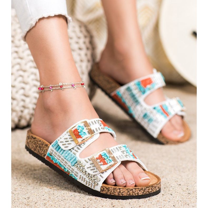 Seastar Pantofole con perline alla moda multicolore 1