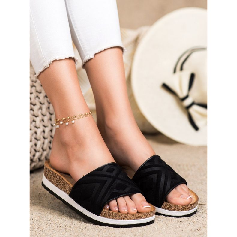 Seastar Pantofole classiche in pelle scamosciata nero 2