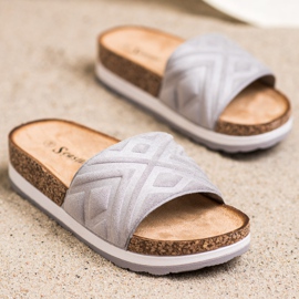 Seastar Pantofole classiche in pelle scamosciata argento 2