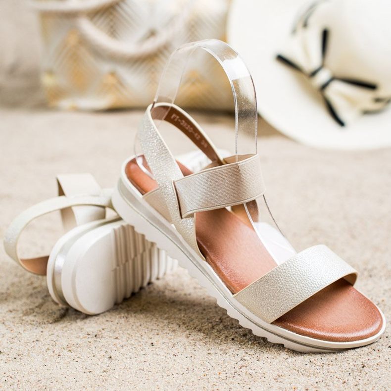 Best Shoes Sandali slip-on alla moda d'oro 1