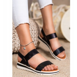 Best Shoes Sandali slip-on alla moda nero 2
