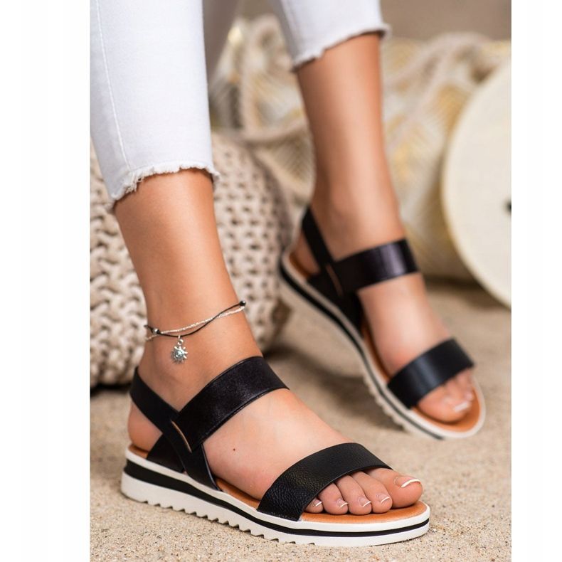 Best Shoes Sandali slip-on alla moda nero 2
