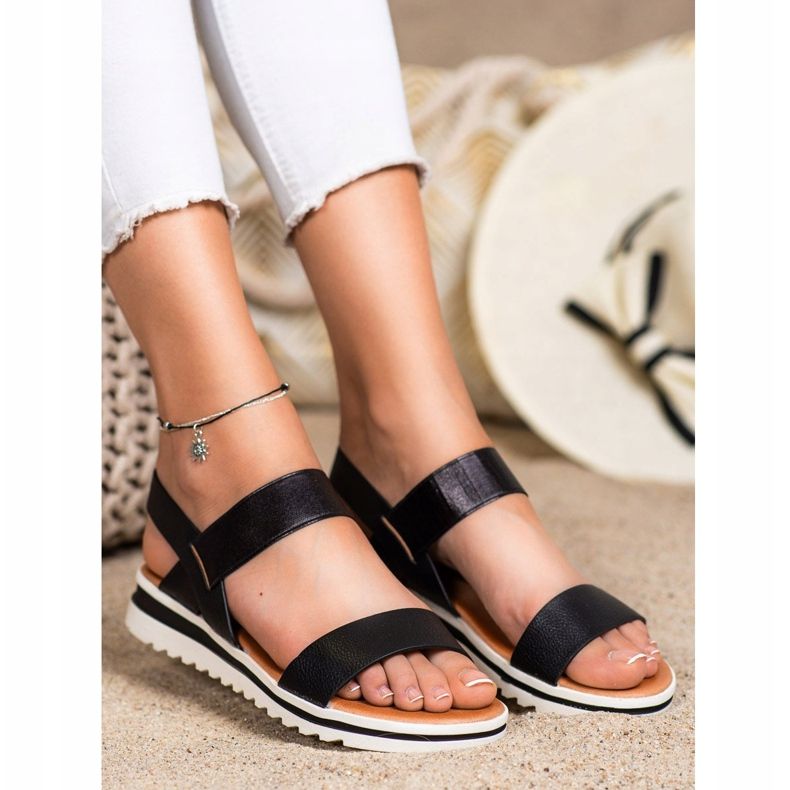 Best Shoes Sandali slip-on alla moda nero 1