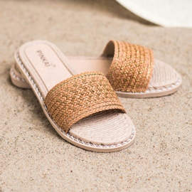 SHELOVET Pantofole casual intrecciate beige 2