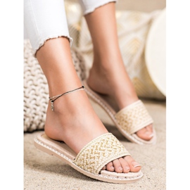 SHELOVET Pantofole casual intrecciate beige 1