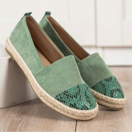 Bestelle Espadrillas Con Inserto Stampa Serpente verde 1