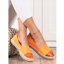 Bestelle Espadrillas con inserto stampa serpente arancia 1