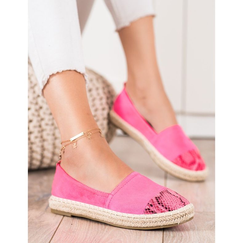 Bestelle Espadrillas Con Inserto Stampa Serpente rosa 2