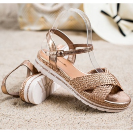 Mannika Sandali dorati sulla piattaforma d'oro 1