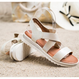 Best Shoes Sandali Slip-on Con Glitter d'oro 1