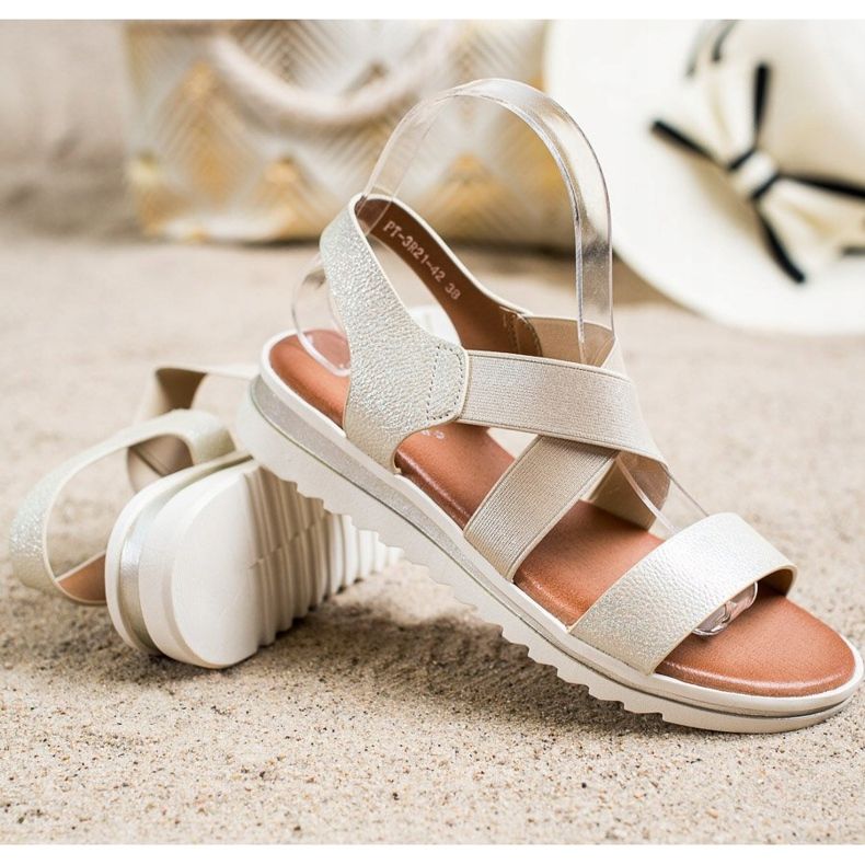 Best Shoes Sandali Slip-on Con Glitter d'oro 1