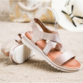 Best Shoes Sandali Slip-on Con Glitter d'oro 1