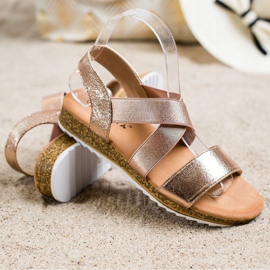 Kayla Sandali slip-on con elastico d'oro 1