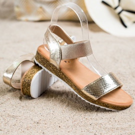 Kayla Sandali in ecopelle lucida d'oro 1